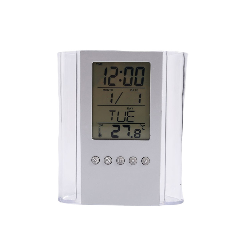 New perpetual calendar transparent pen holder multifunctional alarm clock student special electronic alarm clock children alarm clock