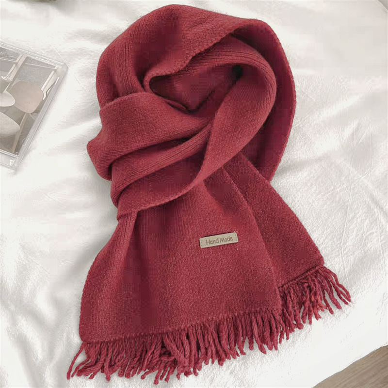 Autumn and winter tassel knitted scarf warm student instant noodle scarf