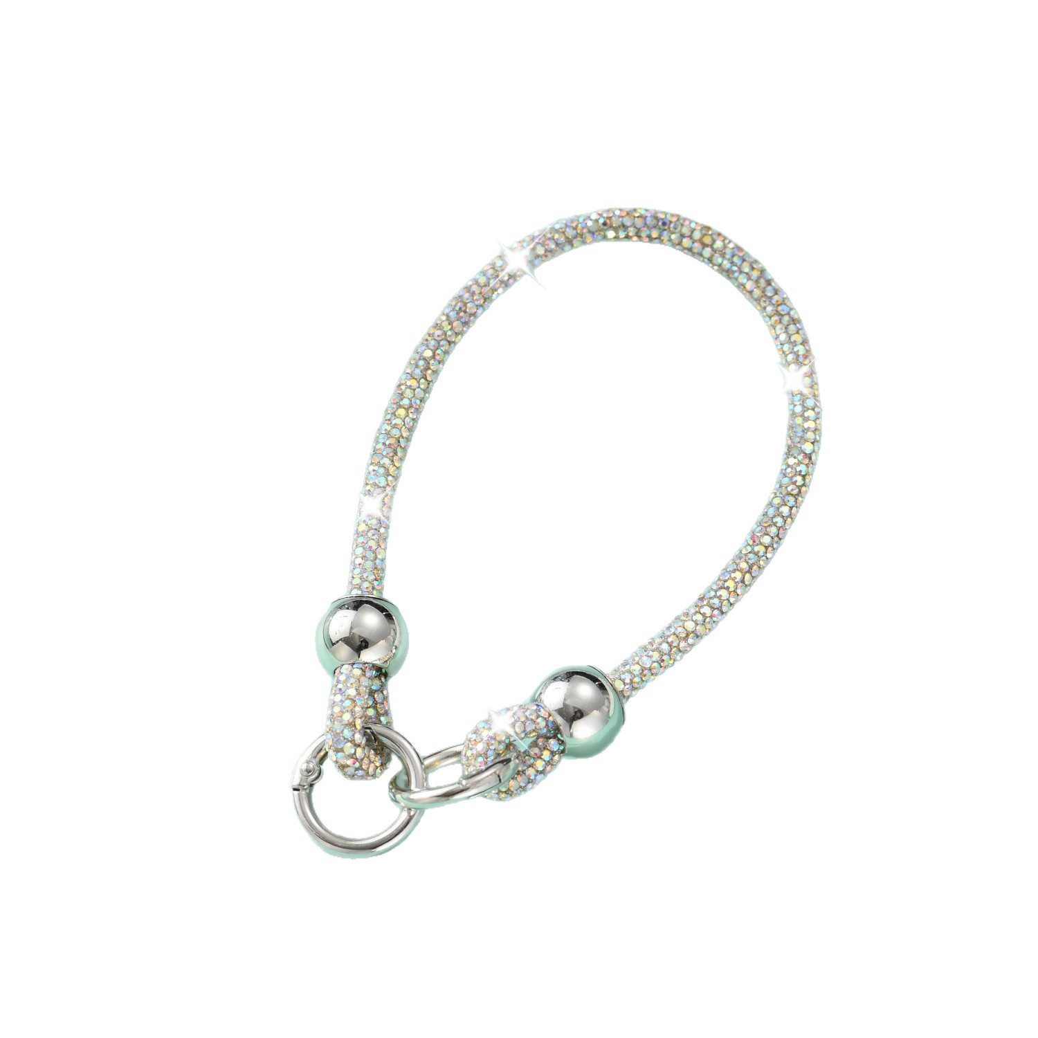 Rhinestone phone lanyard round bead full rhinestone bag chain pendant bag decoration wrist phone rope phone chain