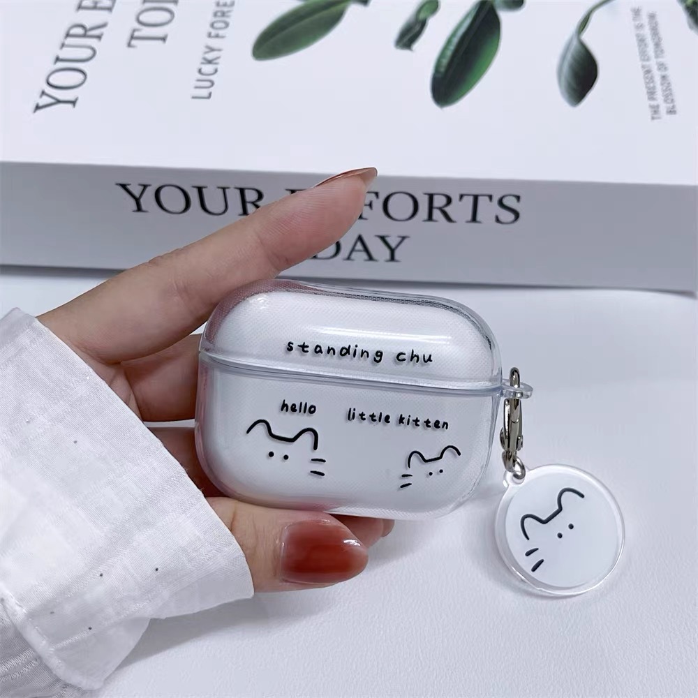 线条猫（送白色挂饰） · airpods 1/2代