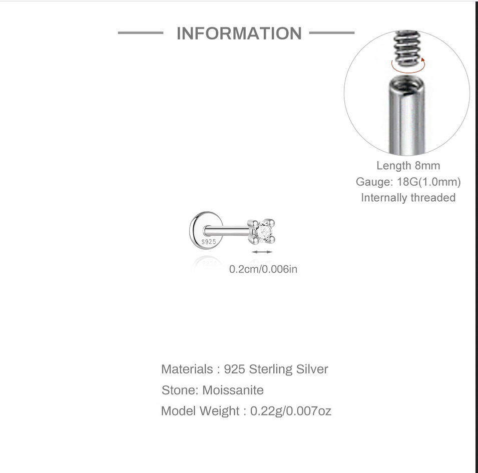 单只白金色#4（2mm）（杆子1.0*8）