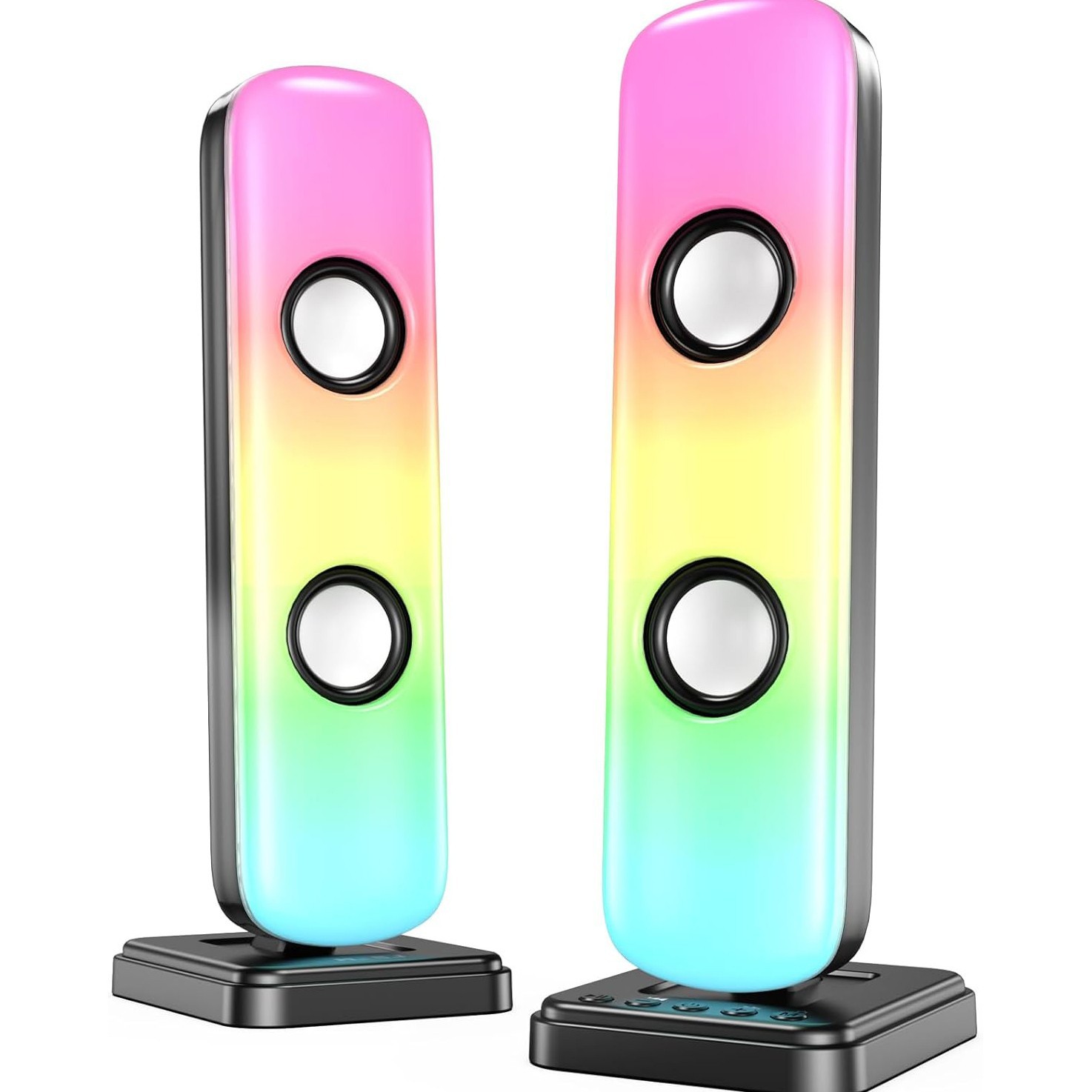 With adapter 2.0 computer speaker, custom full 25W RGB full-screen colorful light with Bluetooth subwoofer desktop audio