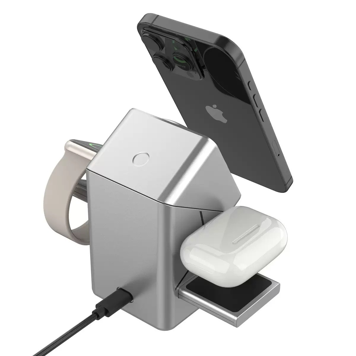 XW10 Cube Spinning Wireless Charger Strong Magnetic 15W Fast Charging 3-in-1 New Desktop Wireless Charger