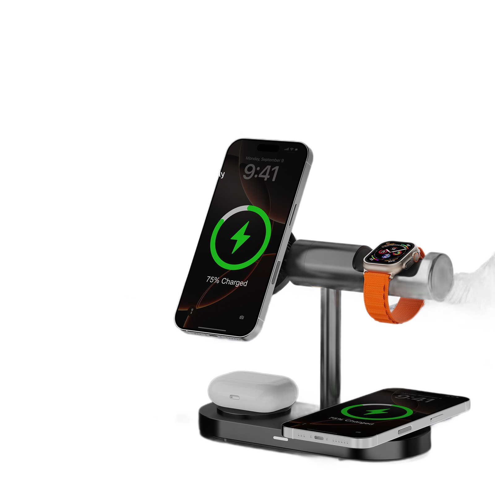 7-in-1 Qi2 Magnetic Wireless Charger 25W Fast Charging Smart Cooling Phone Watch Earphone Universal Stand