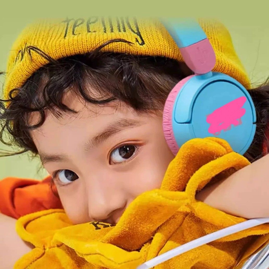 Suitable for JR310 Children's Wired Headphones Over-Ear Low Decibel Student Learning Earphones Hearing Protection