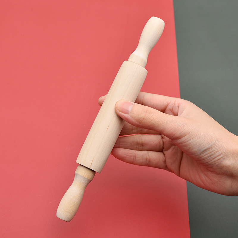 Wooden baking tool, children's mini rolling pin, paint-free small rolling pin, home dumpling wrapper roller, rolling pin