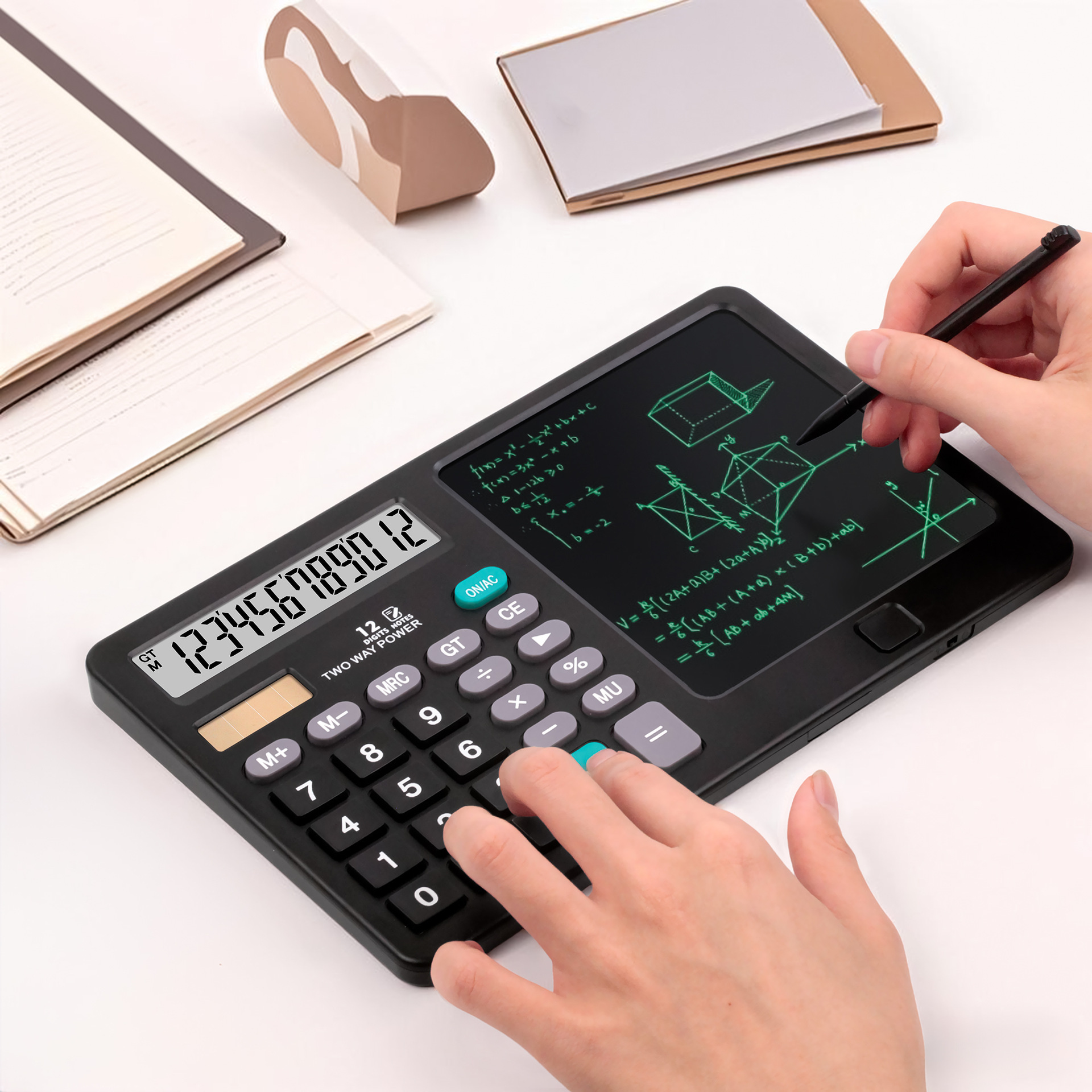 Writing Pad Calculator for Office Accounting Students Special Dual Power Two-in-One Writing Computer