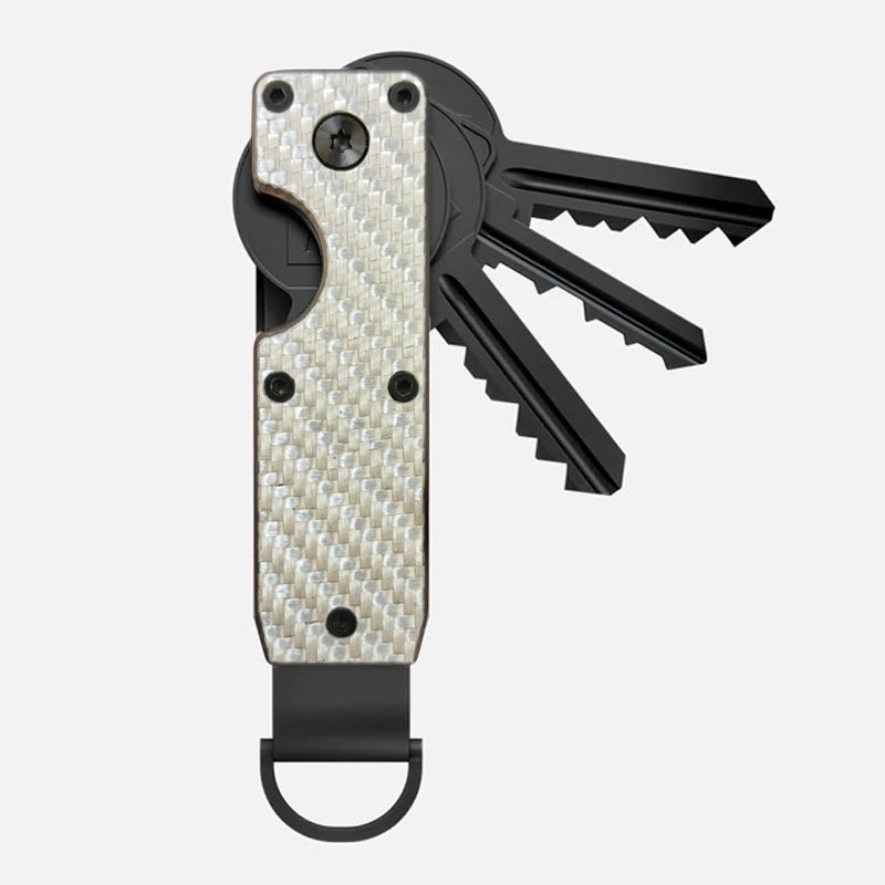New Metal Keychain Outdoor Multi-functional Key Clip Key Organizer with AirTag Slot
