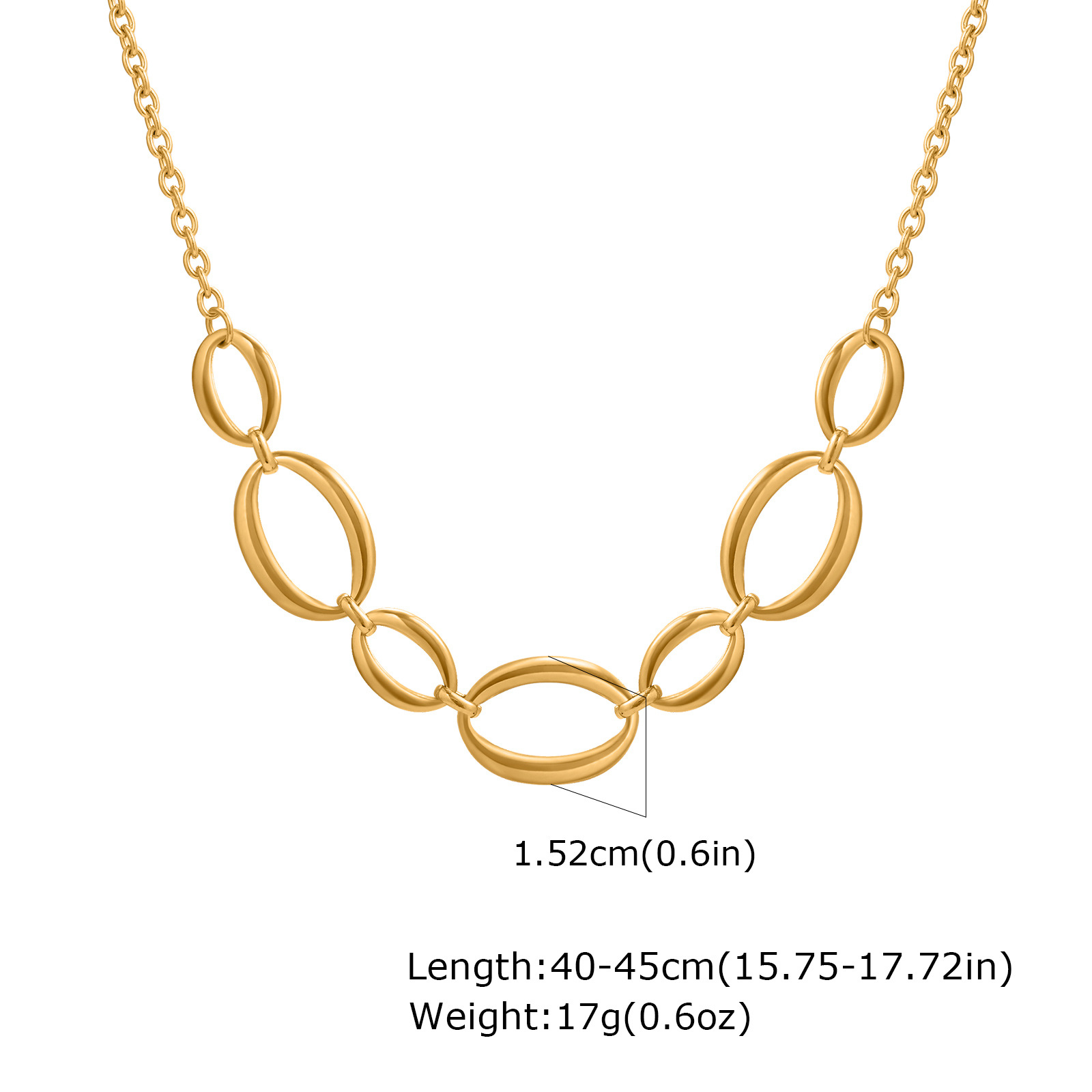 Original Huanmu Trading Women's Stainless Steel Large Chain Geometric Bracelet Gold Steel Color Simple Hand Jewelry