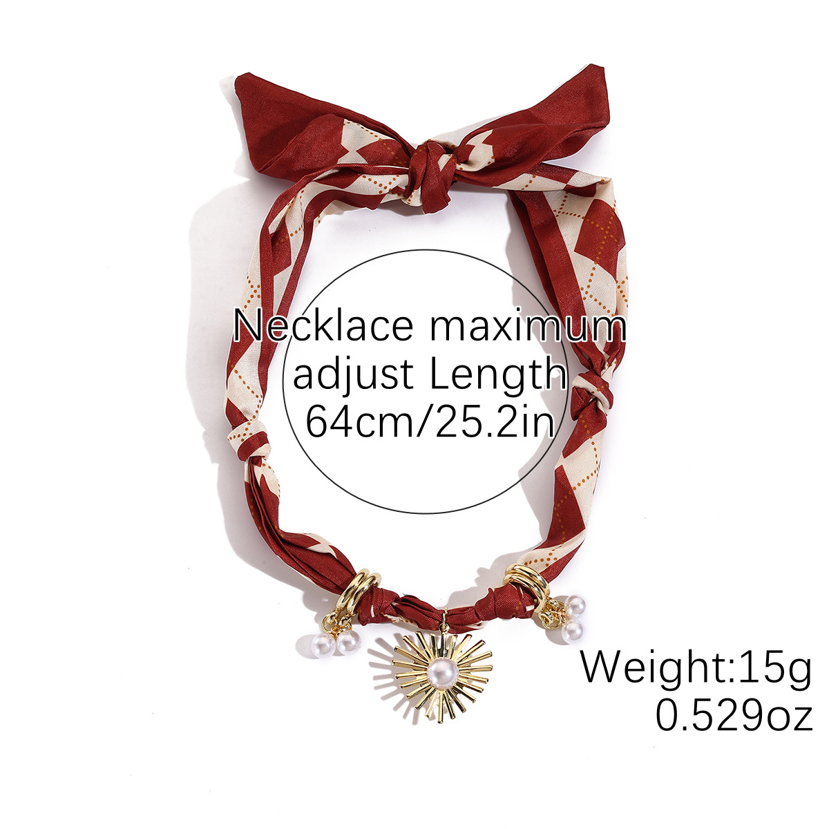 Jewelry long fabric necklace multi-pendant pearl colorful silk scarf necklace