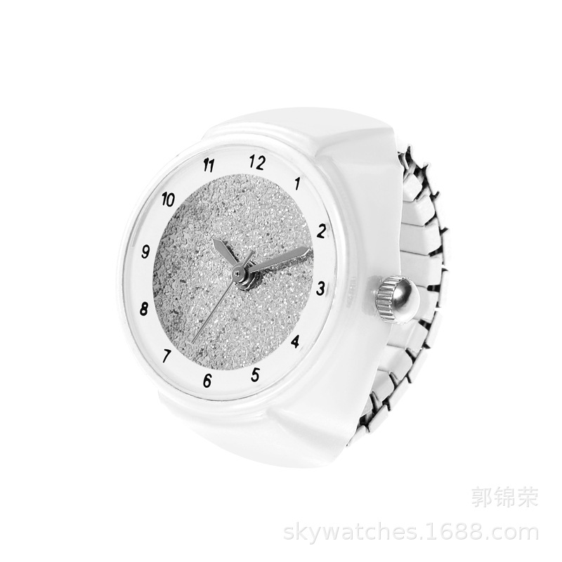 [Ring Watch] New Watch Small Fresh Simple Quartz Watch Middle School Student Glass Printing