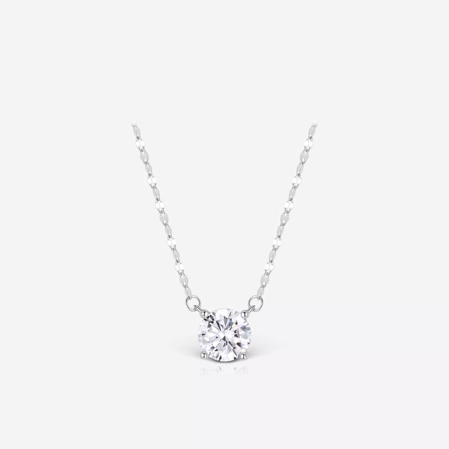 Lip chain nose shit diamond necklace neck drop of tears four-prong mini single diamond sea blue zircon pendant锁骨 chain