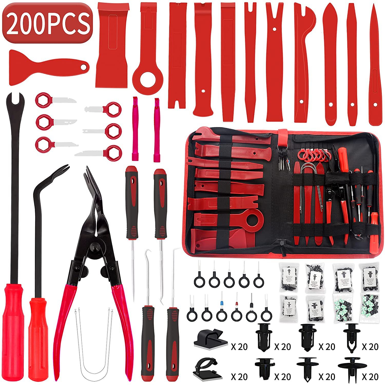 5/12/19/200-Piece Car Audio Modification Disassembly Pry Bar Screwdriver Tool Set