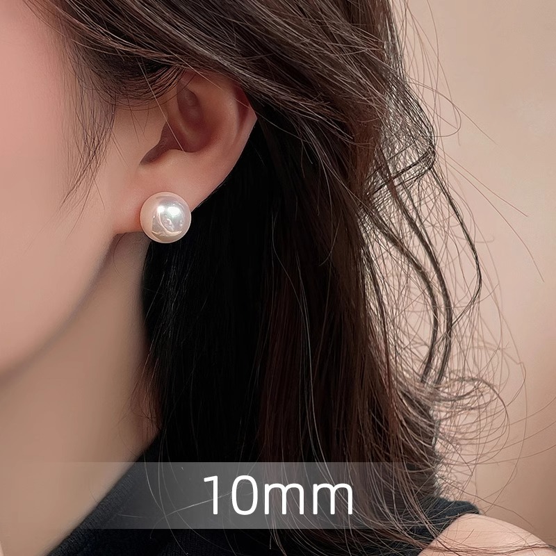 【High Quality】Akoya Aurora Tiannu Pearl Earrings for Women 999 Pure Silver Earrings Mother-of-Pearl Shell Beads