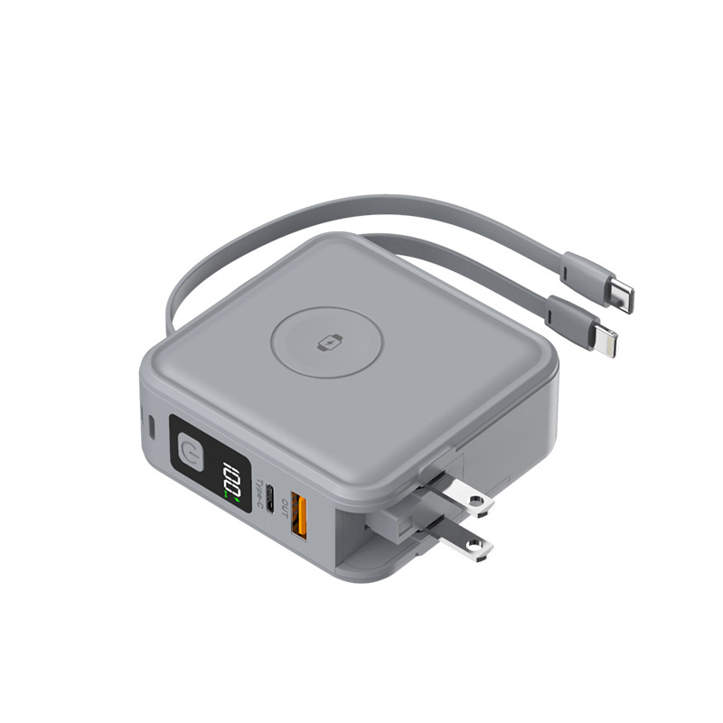 Cable magnetic wireless charging bank can charge watch fast charging plug portable for Apple Huawei mobile power