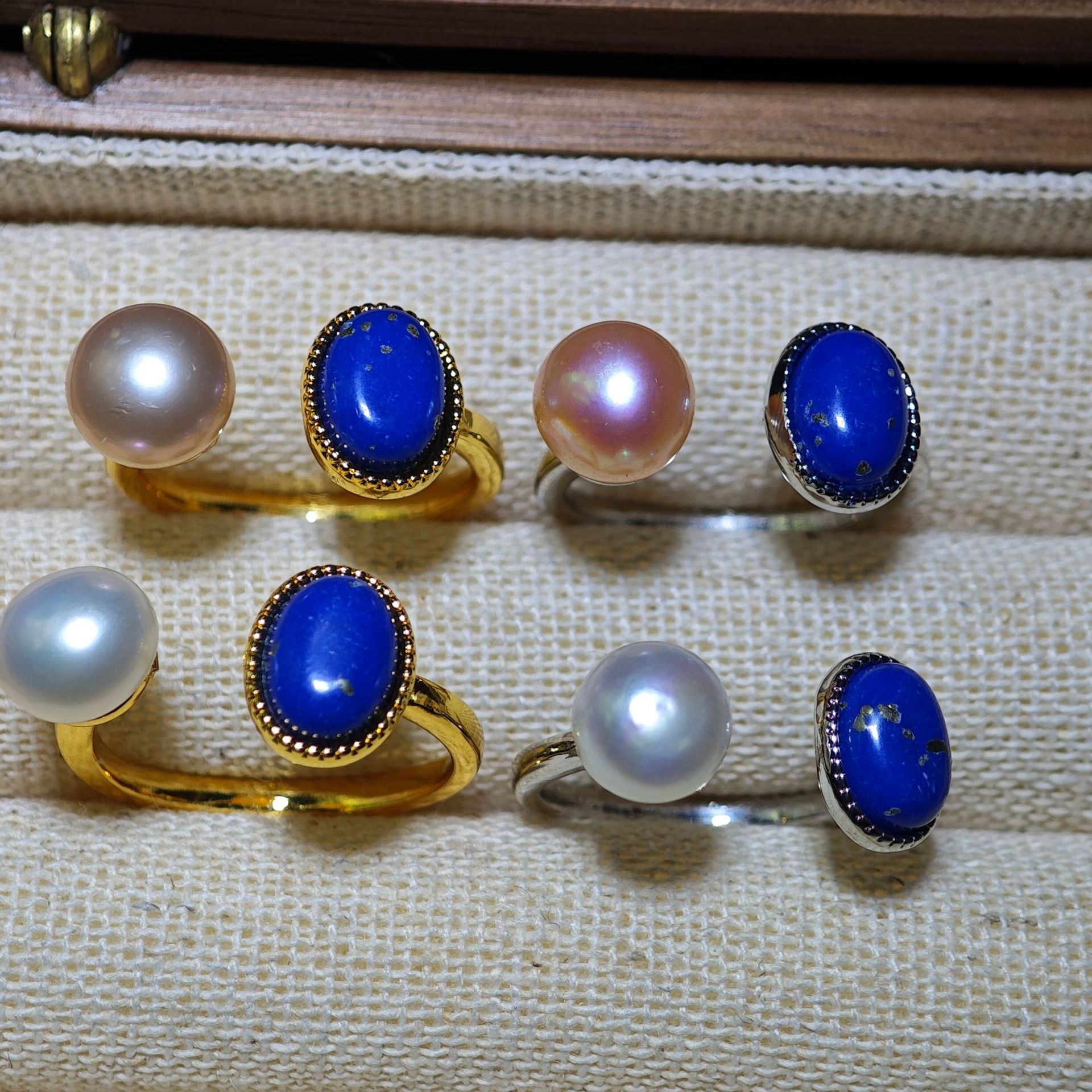 2026 New Butterfly Simple Open Ring Real Gold Electroplated Natural Freshwater Pearl Open Ring Live Stream Hot