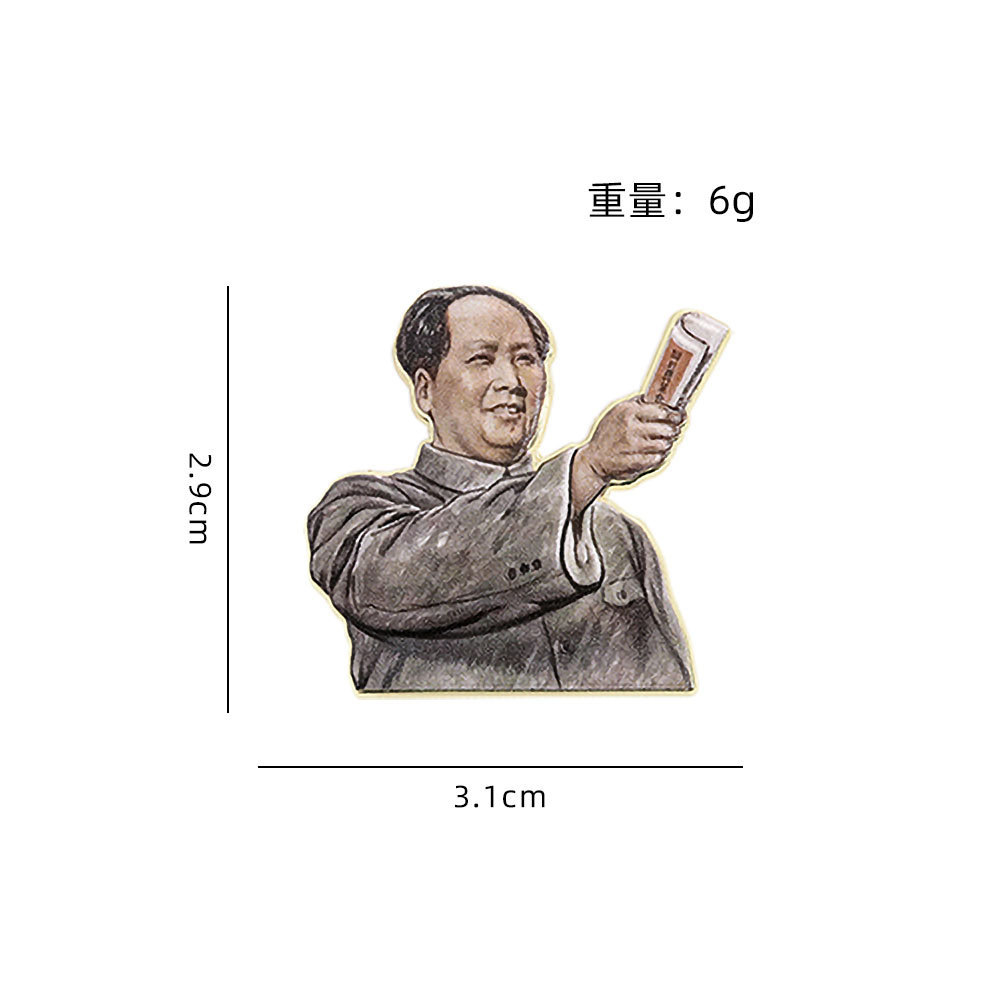 Mao Zedong Brooch Serve the People Great Leader Portrait Red Badge Commemorative Mao Badge Small Accessory Pin