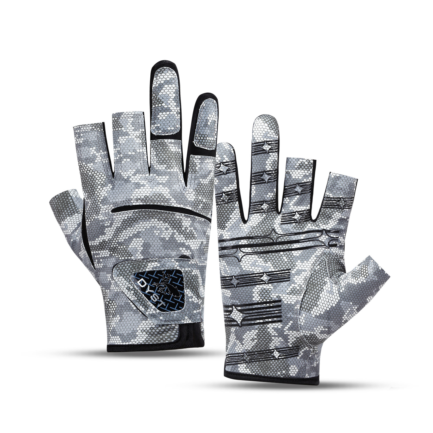 La Xue Li Fishing Gloves for Summer, Three-Finger Exposed Design, Puncture-Resistant, Waterproof, Specialized for Fishing and Lure Fishing, Non-Slip, Wear-Resistant, Outdoor Sun Protection