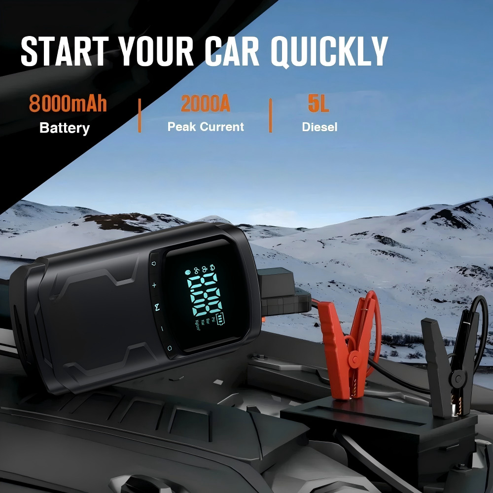 Car Emergency Start Power Supply Vehicle-Mounted Inflator Pump Integrated Machine Multi-Function Large Capacity Jump Starter