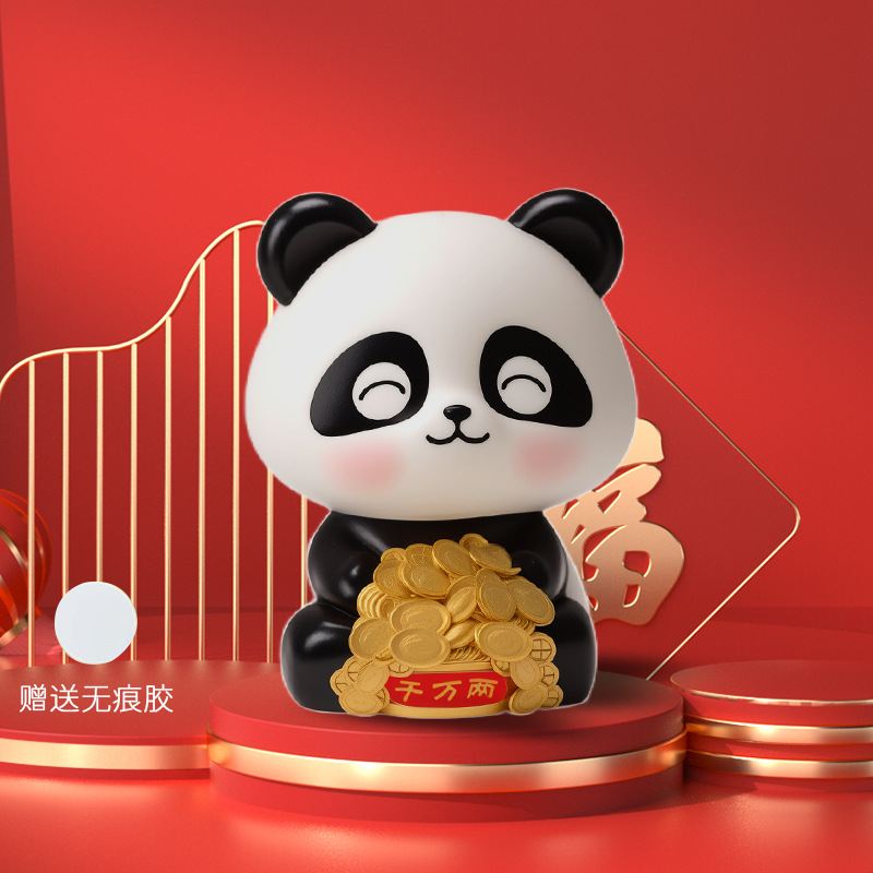 Solar Lucky Panda Ornament Cute Nodding Solar-Powered Small Ornament Fortune Lucky Small Ornament