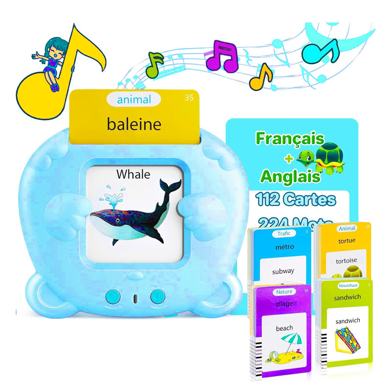 Dinosaur Card Machine English Spanish Bilingual Children's Enlightenment Foreign Language Learning Card Insert Machine Educational Toy