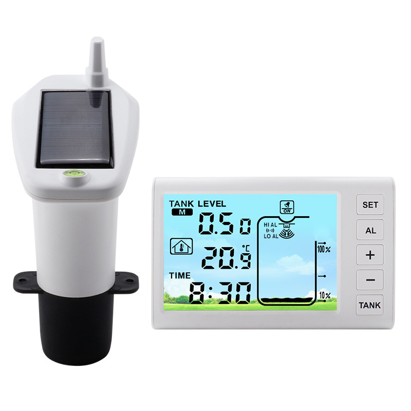 Multifunctional Ultrasonic Water Tank Level Meter Transmitter Solar Charging Electronic Digital Water Tank Water Level Monitor