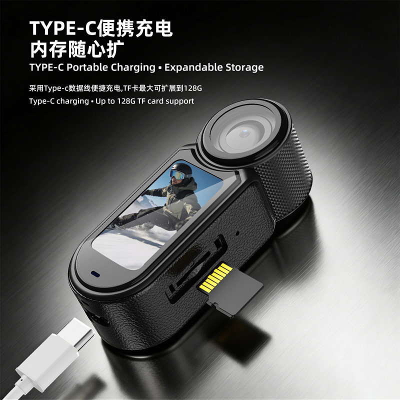 Thumb Action Camera 2.7K Magnetic Neck Mount HD Recording Chest Mount Travel Vlog Camera