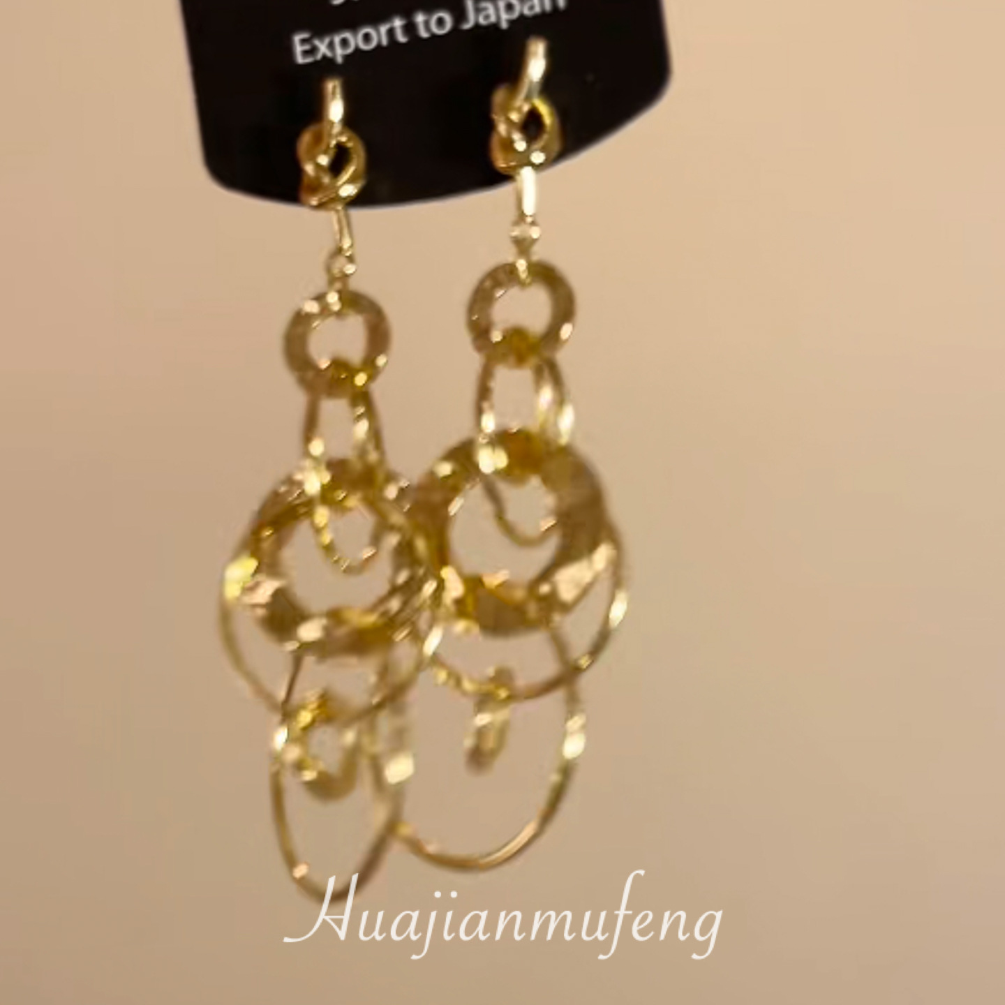 Gold Circle Tassel Earrings Elegant Exquisite Earrings