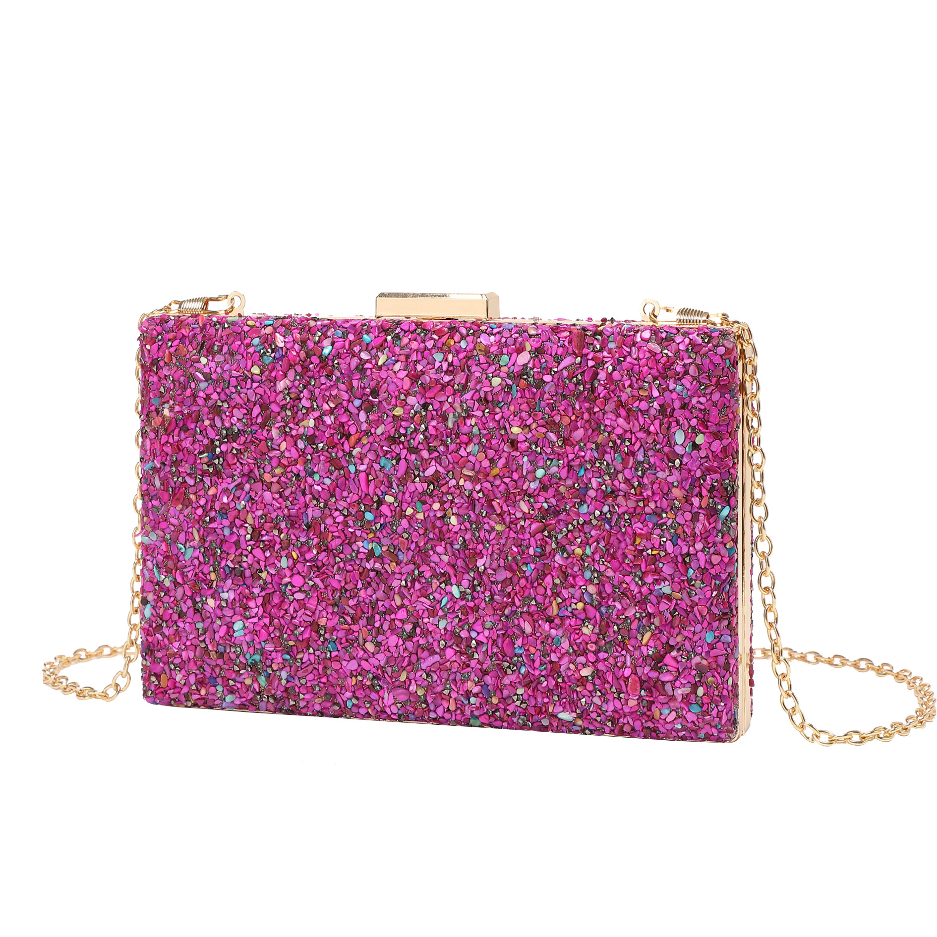 2023 new evening bag hand-held single shoulder crossbody crystal women's lock chain exclusive supply