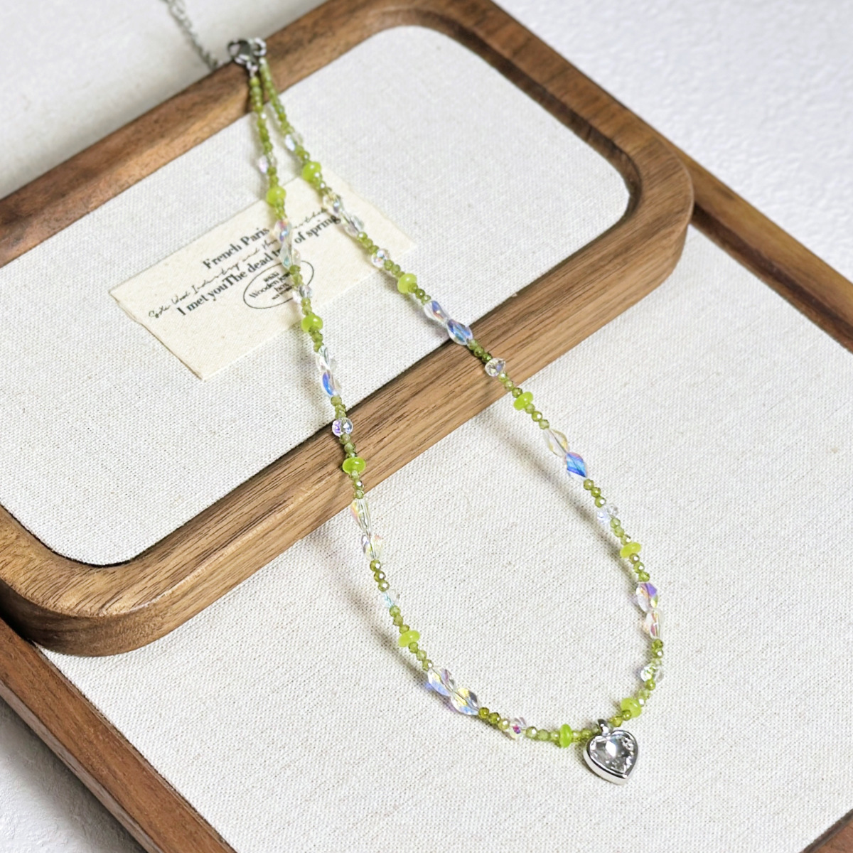 Natural Stone Beaded Pendant Necklace Women New Collarbone Chain Necklace