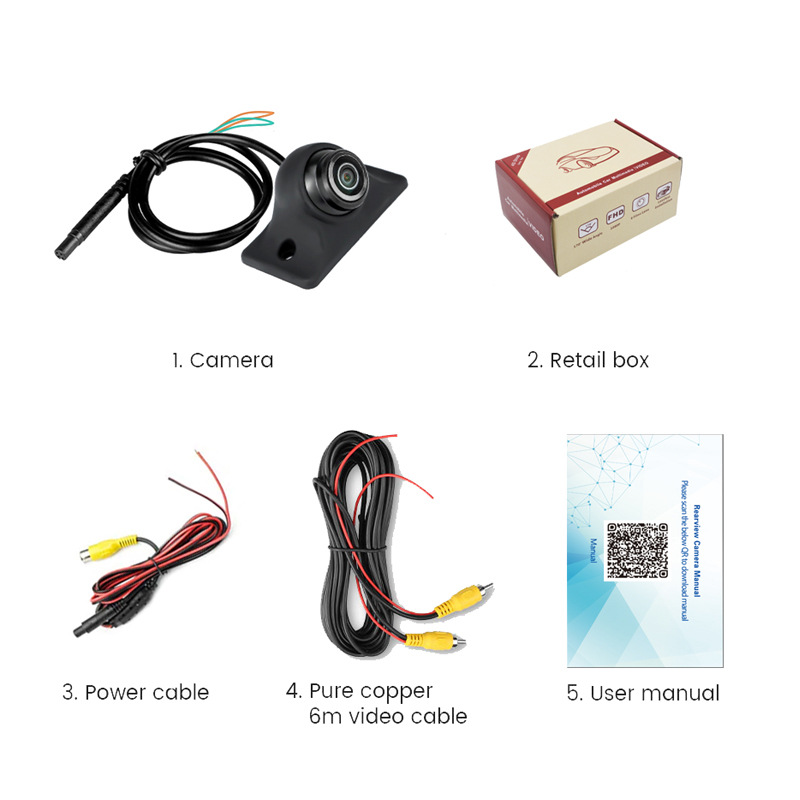 AHD car camera reversing image 360 degree HD wide angle night vision 1080P fisheye rear view silicone