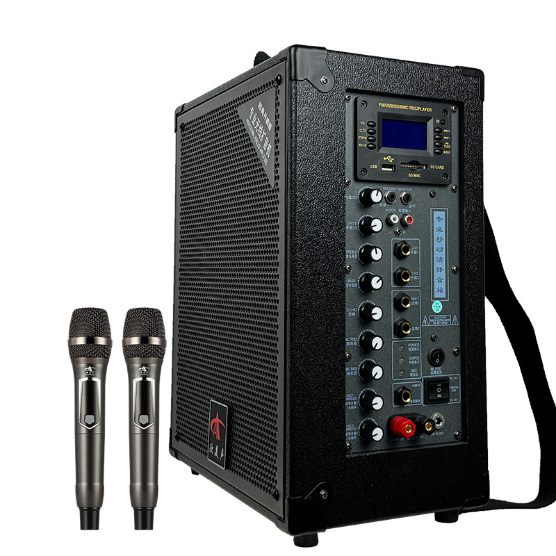 Sheng 618 professional outdoor K song speaker backpack portable three-way high power speaker with wireless microphone