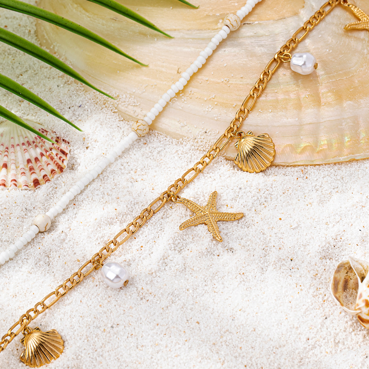 Seaside Vacation Style Starfish Shell Waist Chain Women Bohemian Beach Accessories Metal Chain Body Chain
