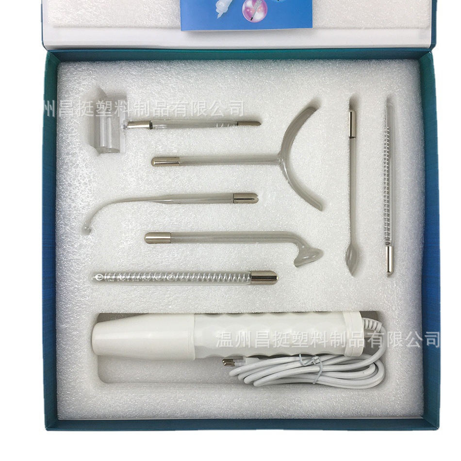 High-frequency 7-piece beauty device, red light therapy device, electric therapy comb, portable electric therapy stick, ozone