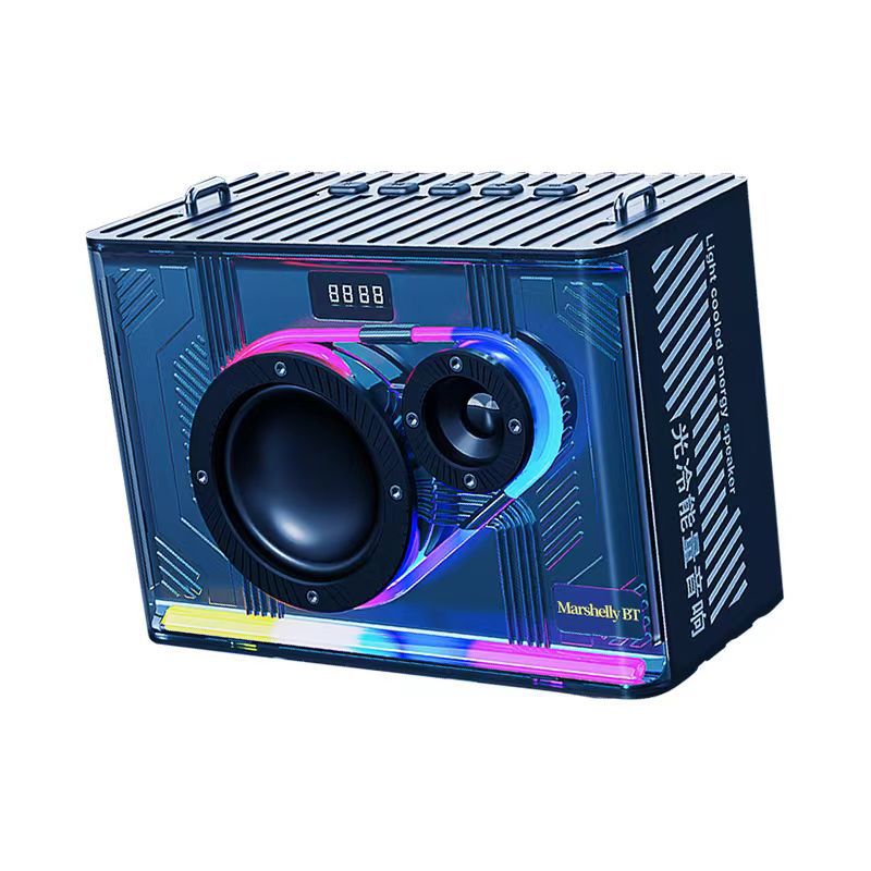 Wireless Bluetooth Speaker GaN Bluetooth Speaker High-Quality Sound Atmosphere Light Cool Audio Microphone K Song All-in-One Machine