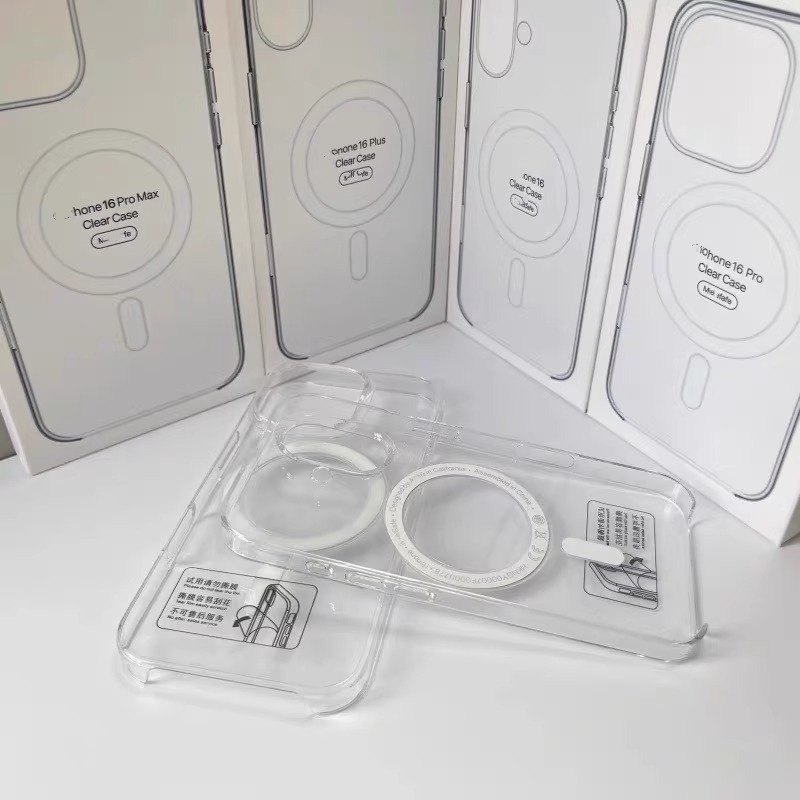 Casual and Suitable for Apple 17 Mobile Phone Case Magnetic Animation Iphone16 Transparent Three-Pack 15Pro Non-Yellowing 14/13