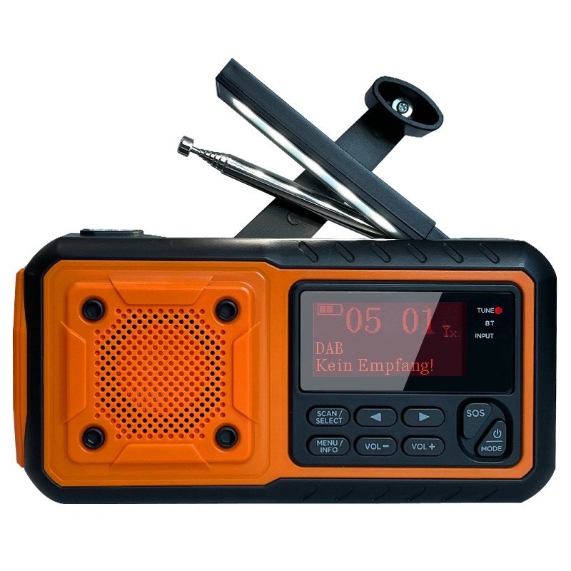 Multifunctional outdoor emergency solar hand-crank power generation radio disaster reading light flashlight power bank