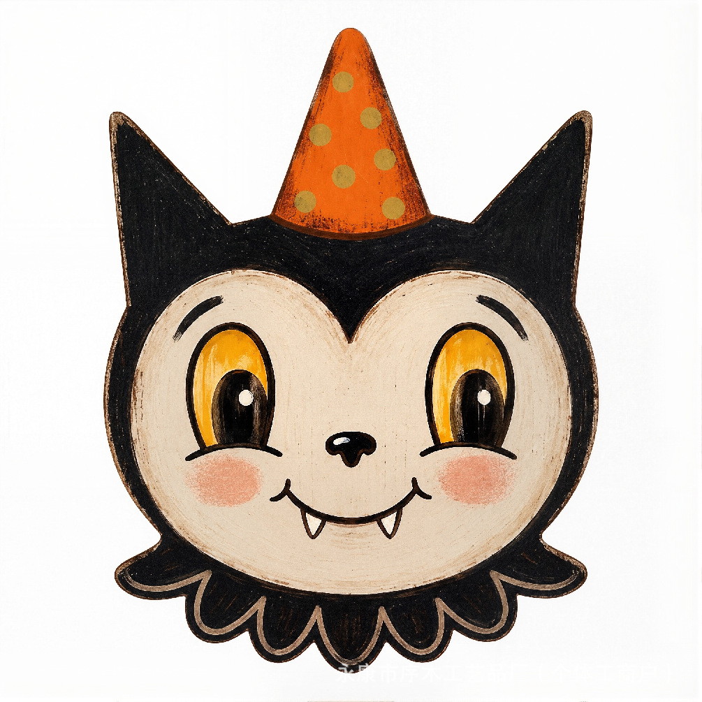 Halloween Wooden Home Door Sign Hanging Decoration Ghost Black Cat Pumpkin Owl Home Craft Gift