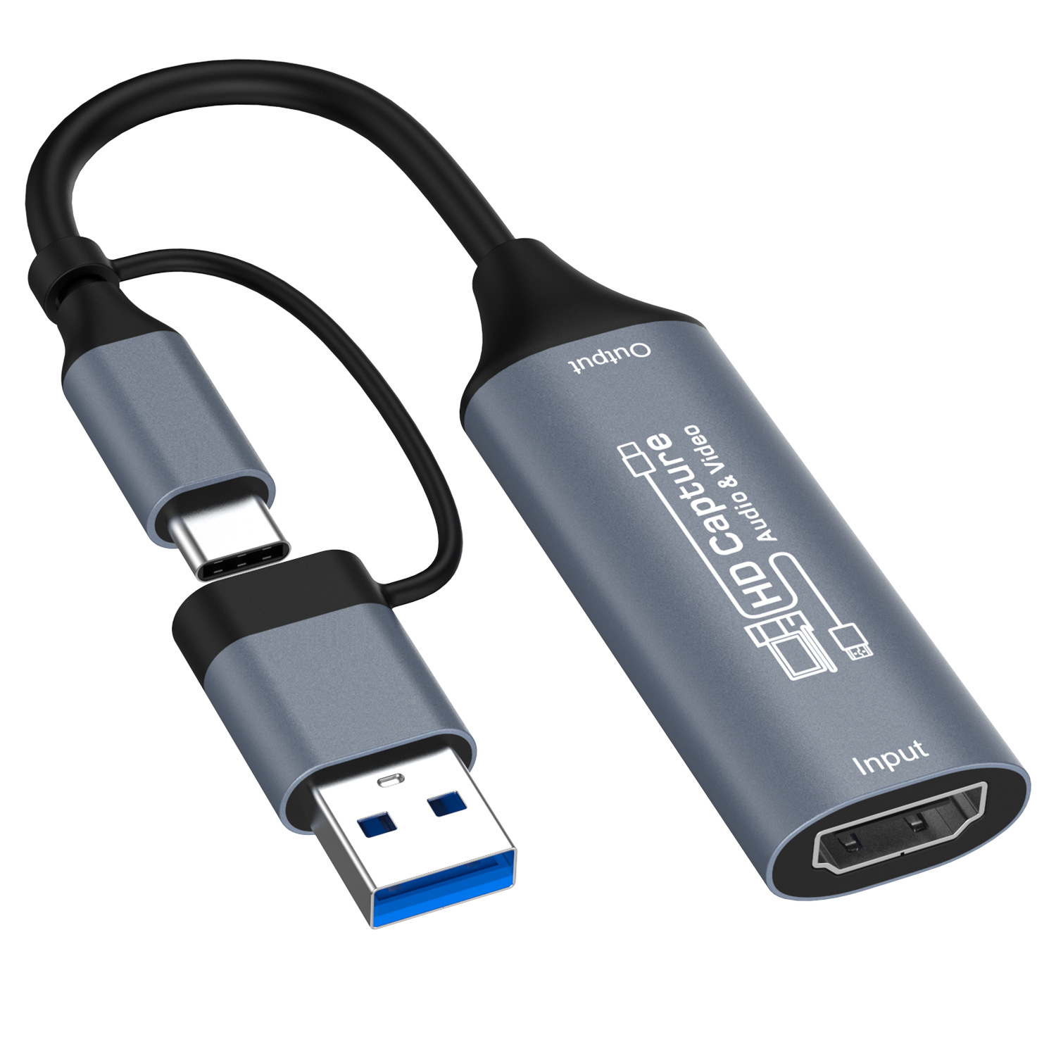 USB Dual-Head Video Capture Card Mobile Phone Computer Live Streaming Partner HDMI HD Type-C Capture Card Camera