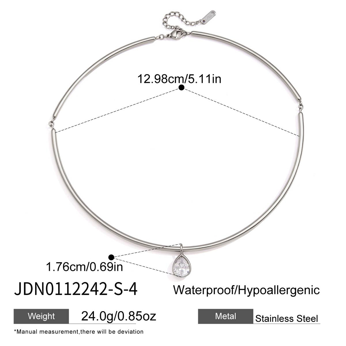 Jieding zircon pendant stainless steel collar women titanium steel necklace accessories women niche accessories