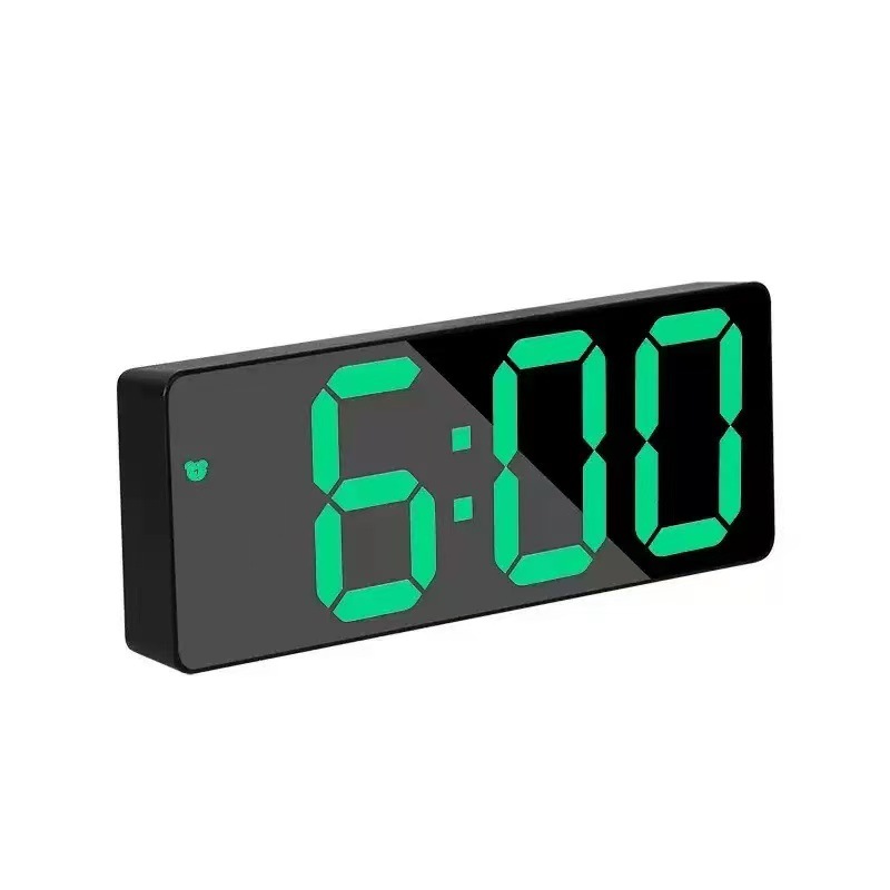 Mirror clock alarm clock desktop silent smart clock time display bedroom digital electronic clock desktop ornament