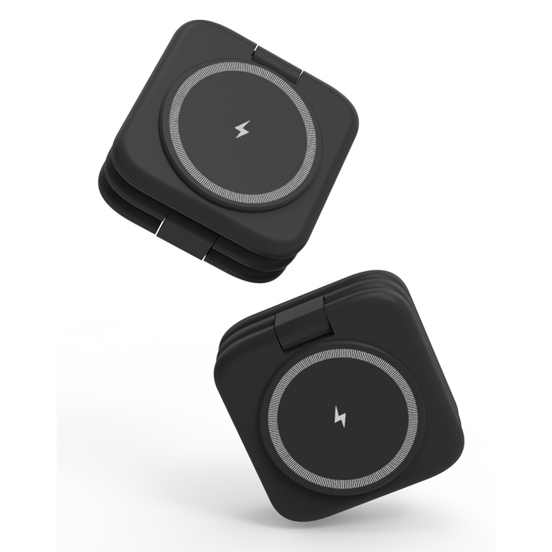 Magnetic wireless charger fast charging stand multifunctional foldable three-in-one wireless charger