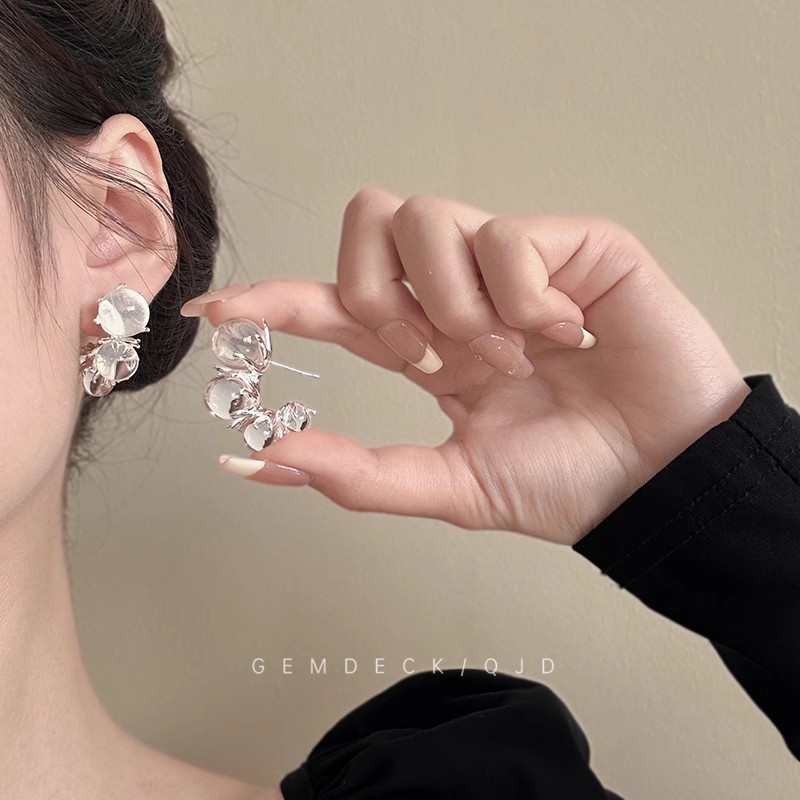 Full Diamond Long Tassel Earrings Exaggerated Long Stud Earrings Birthday Dinner Ear Accessories Ear Drops