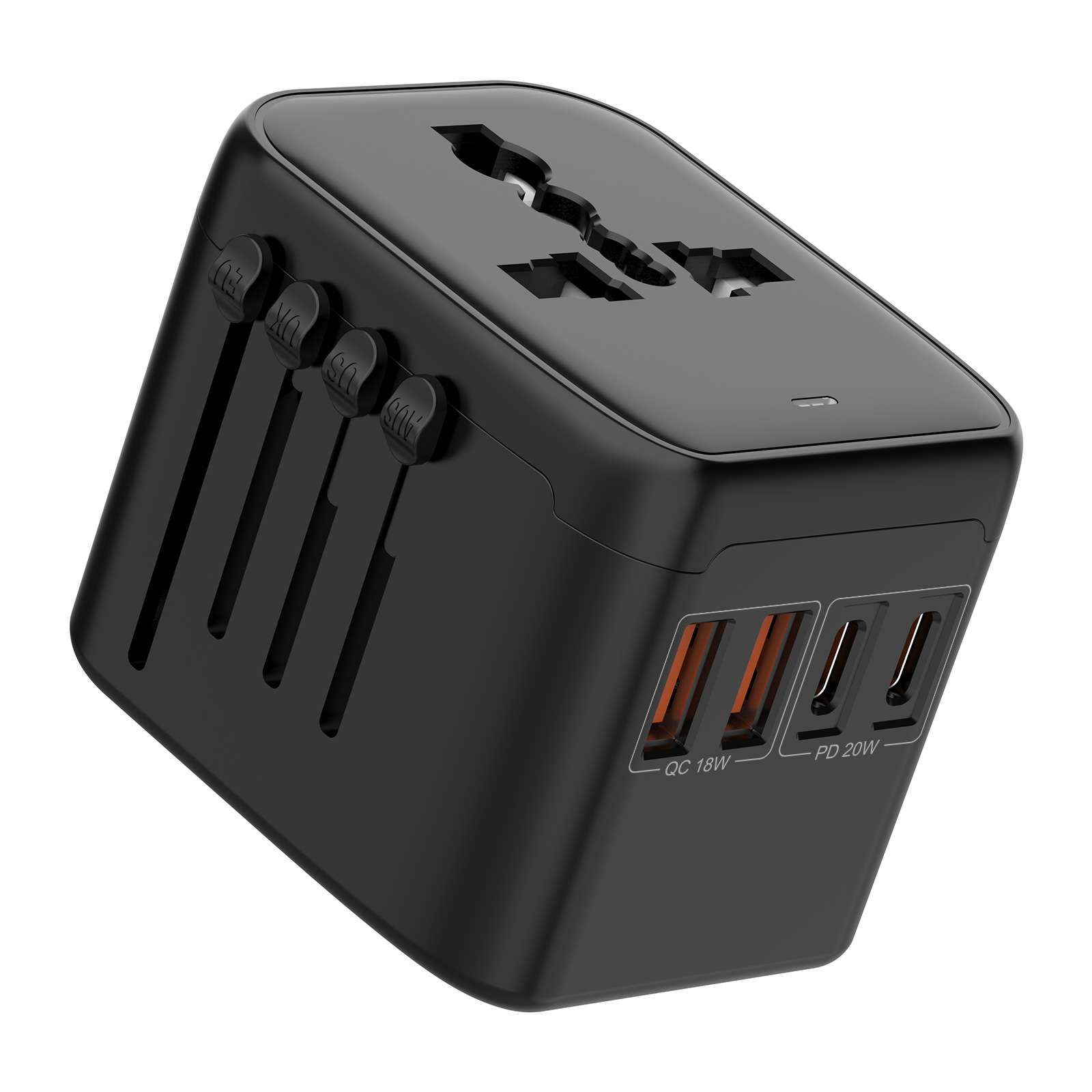 2A2C Universal Adapter Plug Travel Abroad PD20W Socket Converter QC18W UK/AU Standard Converter Plug