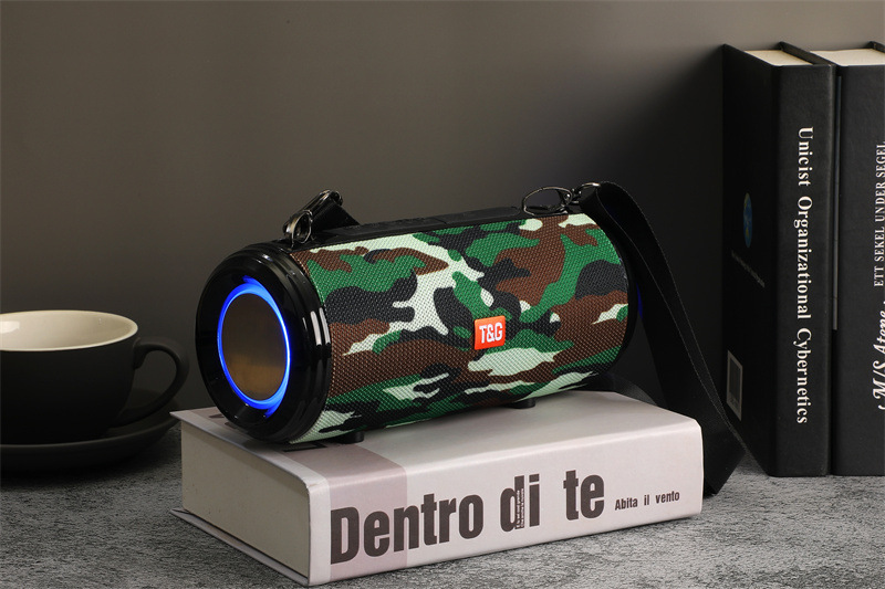 TG537 colorful light dual diaphragm outdoor waterproof low bass portable plug T card call Bluetooth speaker