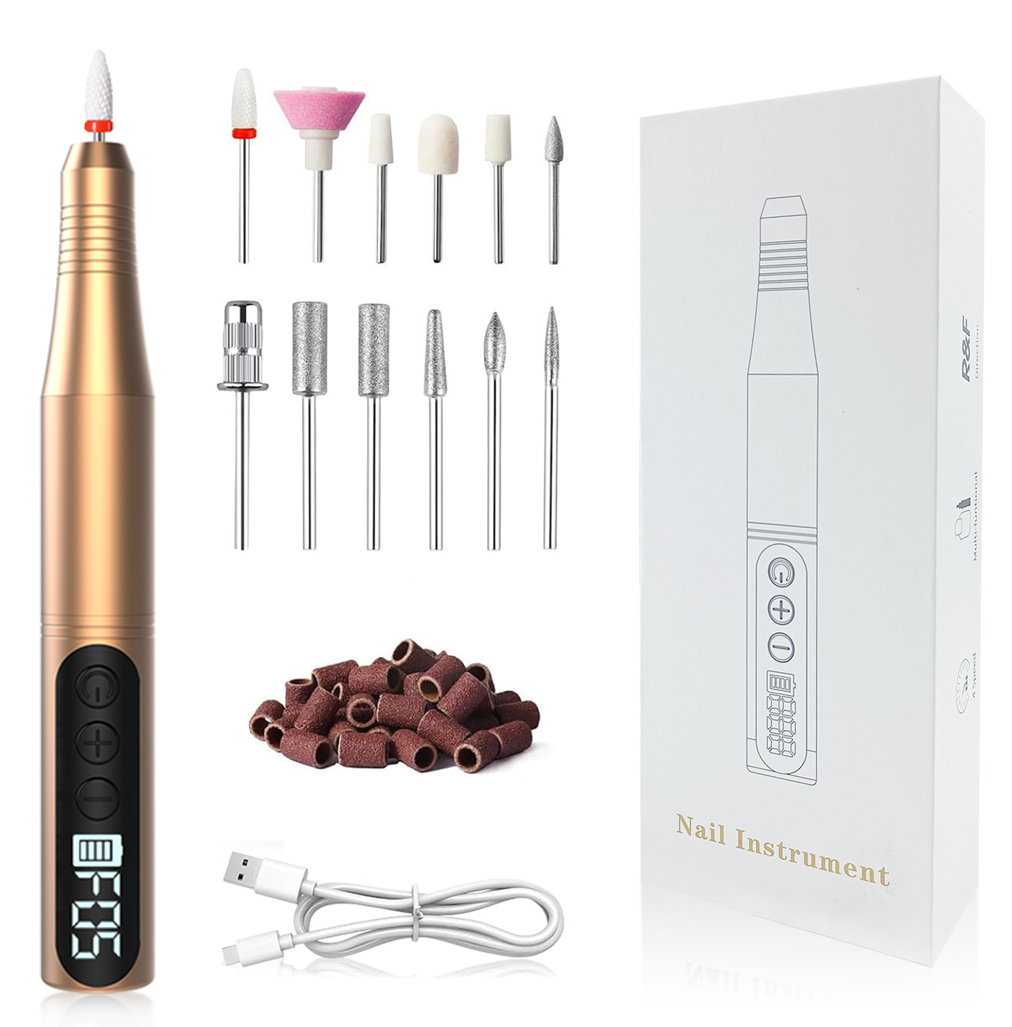 Electric Nail Drill for Professional Use, Rechargeable Portable Pen-Style Nail File for Removing Dead Skin and Calluses