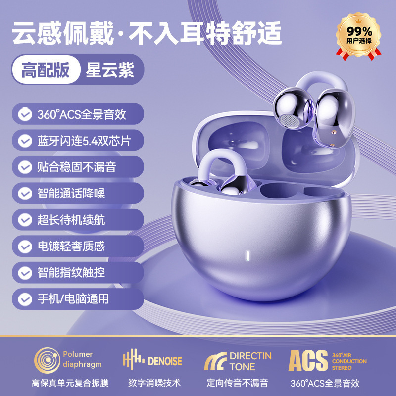 Q87 New Clip-On Bone Conduction Bluetooth Earphones Sports Comfortable Ultra-Long Battery Life Private Mold Universal