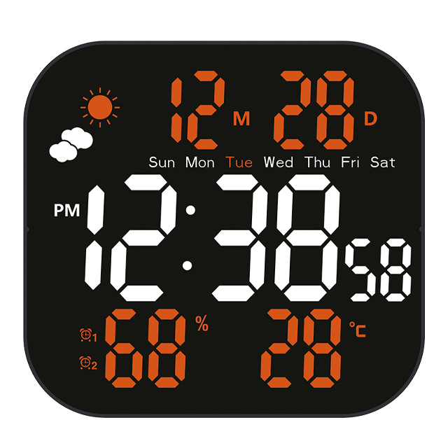 Weather forecast desktop week digital temperature humidity hanging clock alarm clock simple electronic clock LED clock