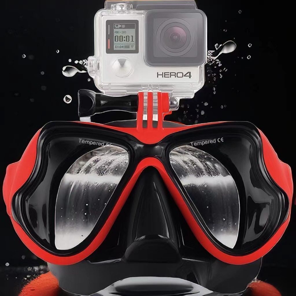 Large frame unisex snorkeling mask silicone waterproof anti-fog equipment adult diving mask with camera free diving