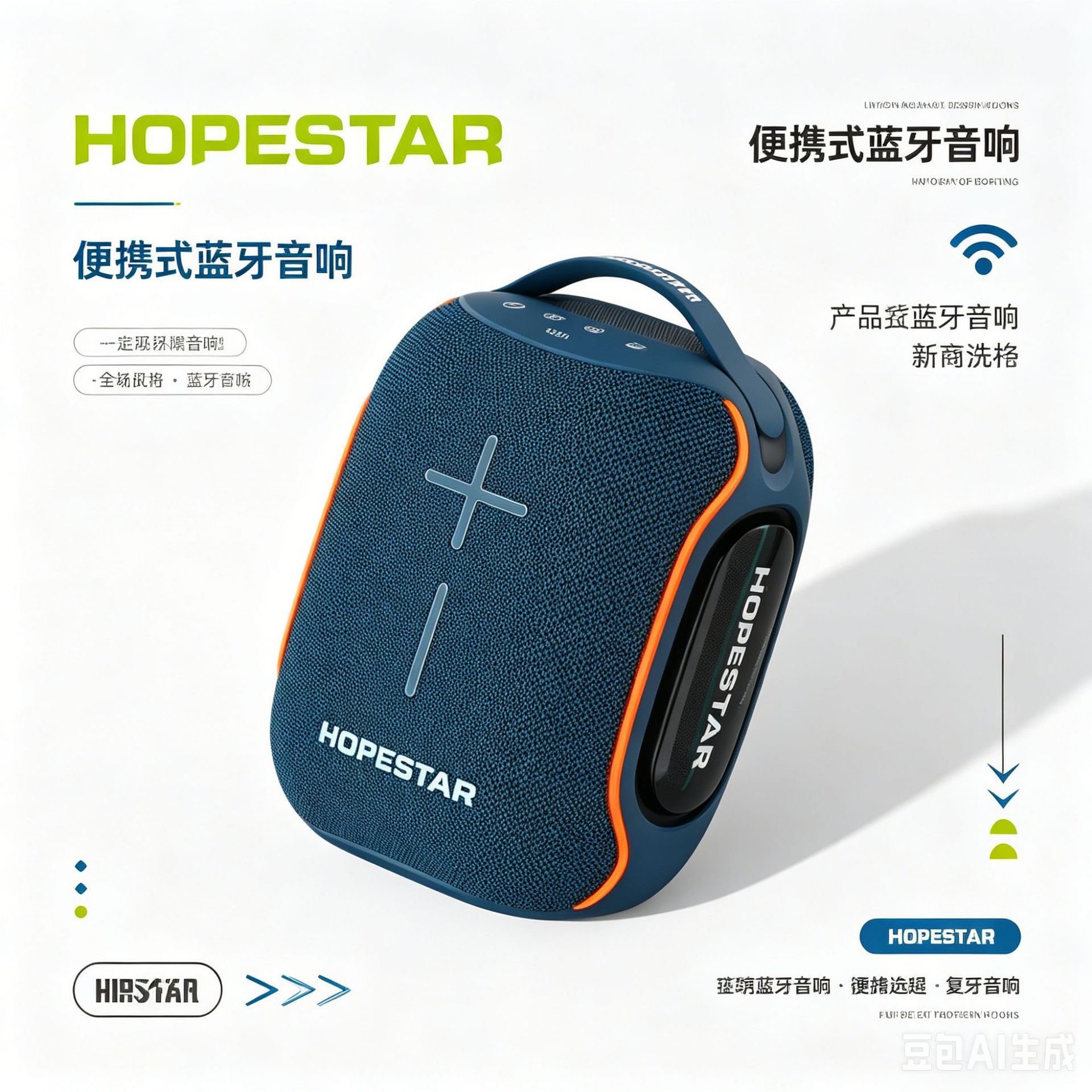 Huada H71 Bluetooth audio subwoofer HIFI high sound quality outdoor手提 speaker card portable 120W gift